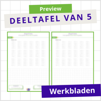 Werkbladen deeltafel van 5