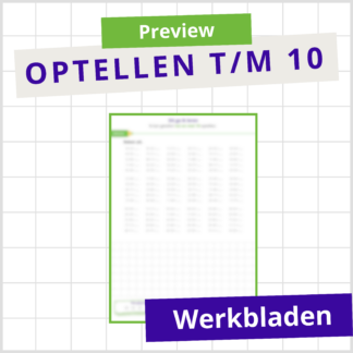 Werkblad optellen tot en met 10