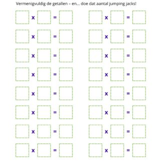 Tafels oefenen met dobbelstenen